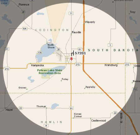 Map of coverage area